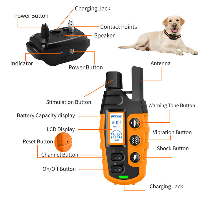 AlphaPaw™  Orange  3300Ft Remote Dog Training Collar