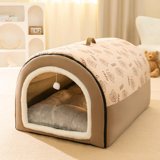 Casa con cama para perros