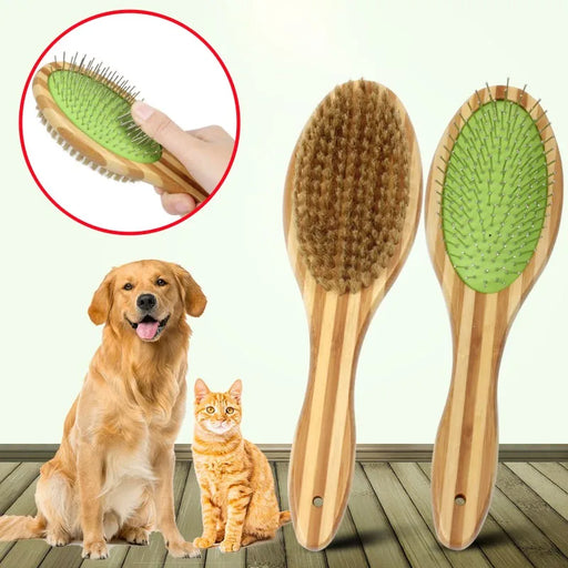 Dog Brush Bamboo Double-sided Comb