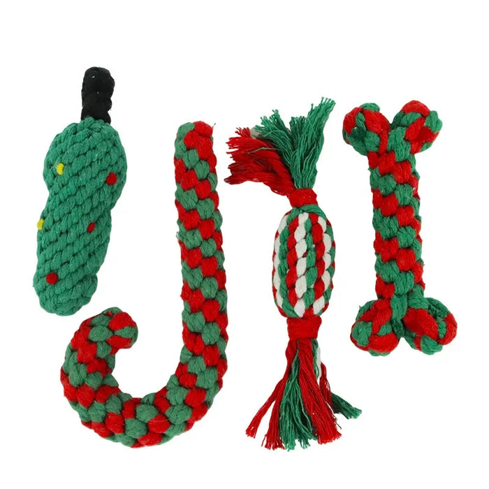 Christmas Dog Toys – Braided Cotton Rope