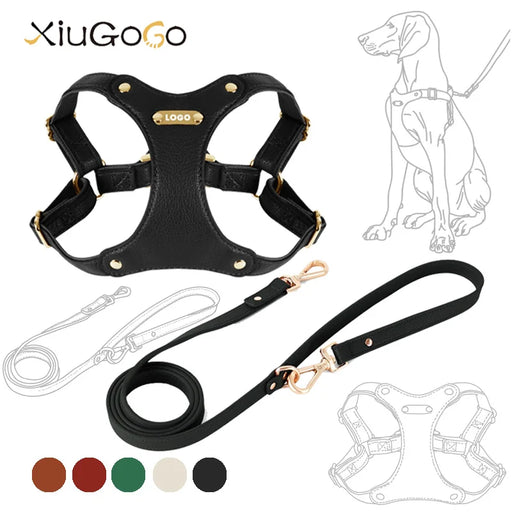 Waterproof Soft Leather Dog Chest Harness