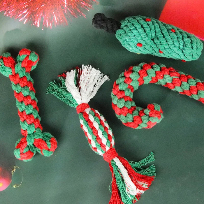 Christmas Dog Toys – Braided Cotton Rope