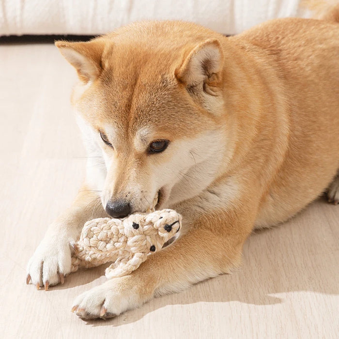 Handmade Cotton Rope Carrot Shape Toy for Dogs