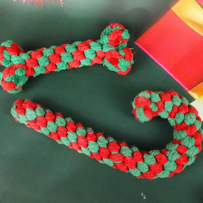 Christmas Dog Toys – Braided Cotton Rope