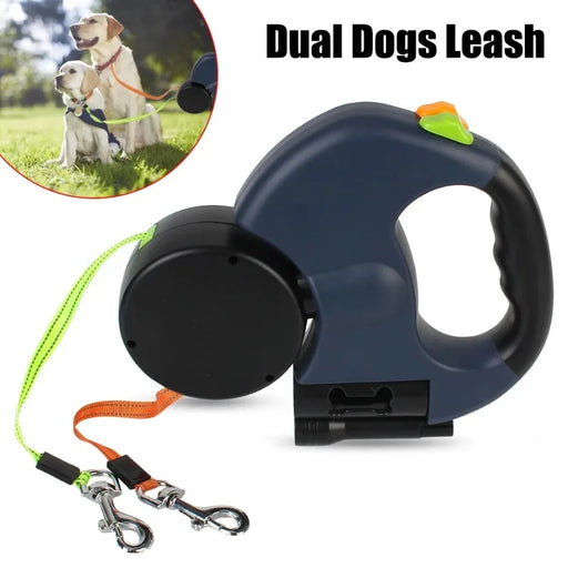 Double dog Leash Light retractable